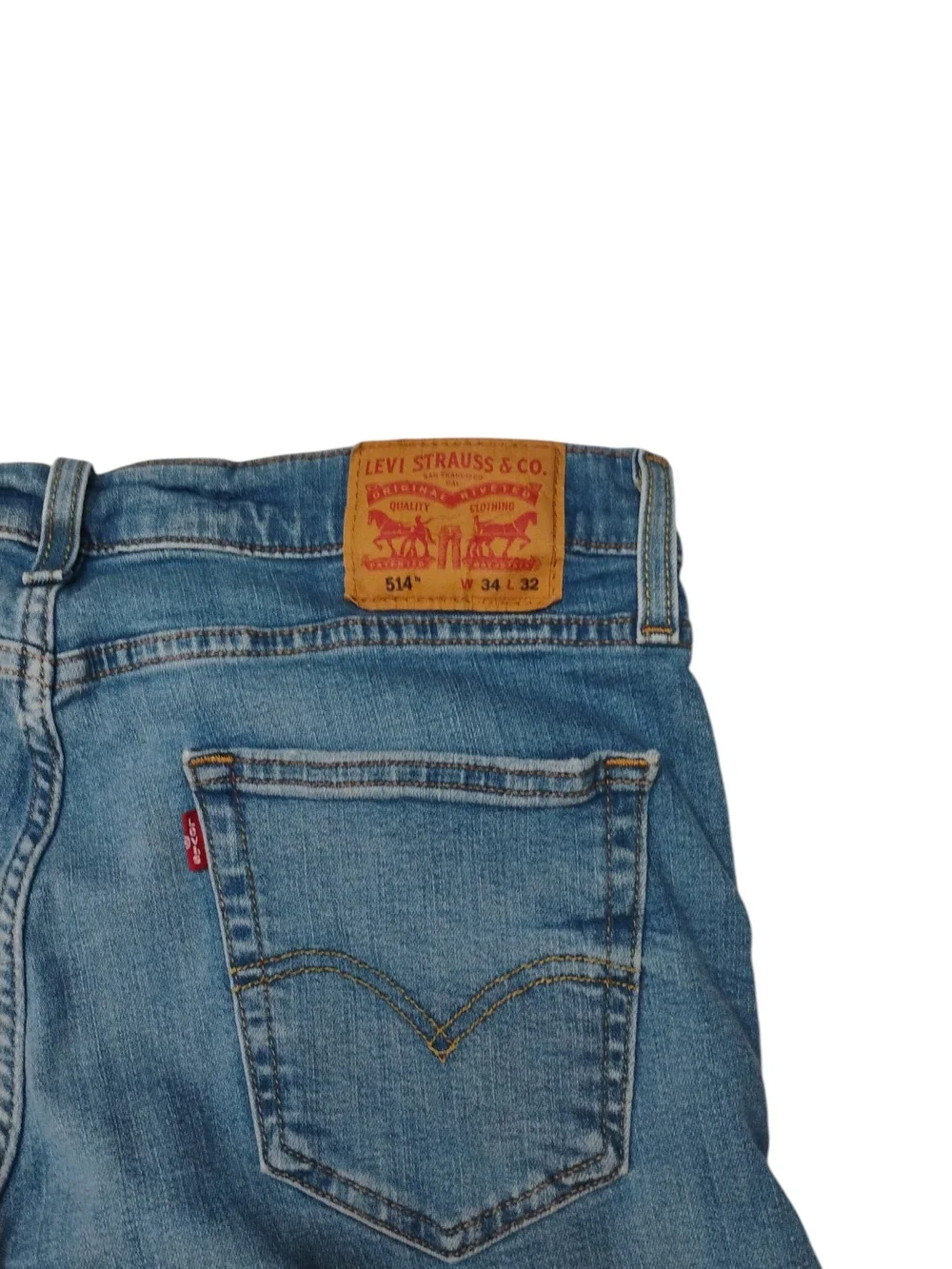 Levi's 514 Classic Mens Blue Straight-Leg Jeans SZ 34